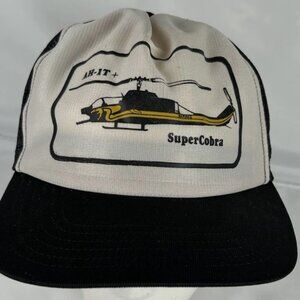 Vintage Super Cobra Helicopter Marines Mesh Snapback Hat Cap Baseball AH-1T+